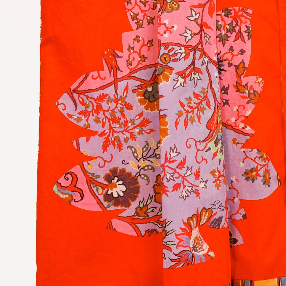 Etro Vintage Orange Printed Cotton Shirt Dress - Picture 7 of 10